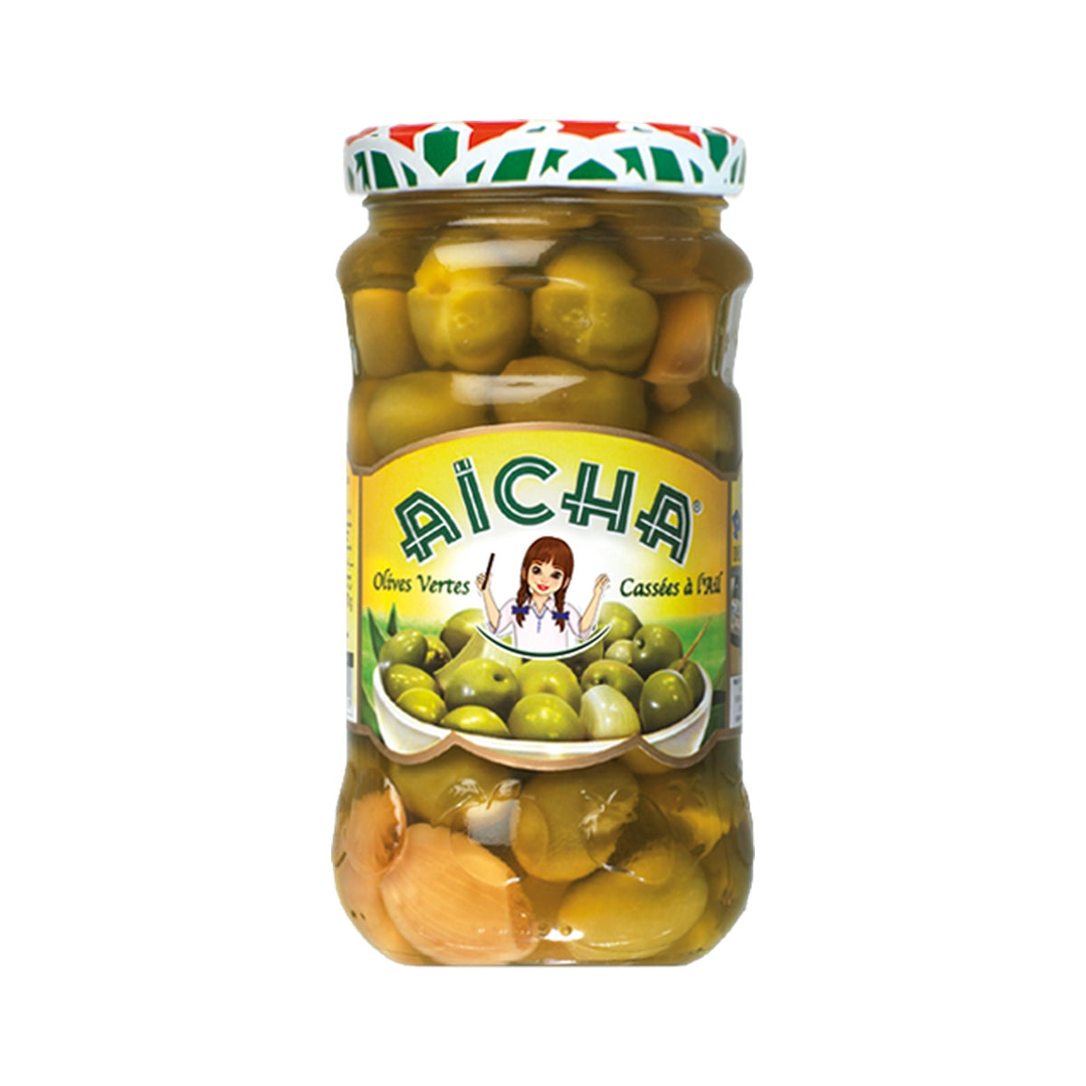 K Olives Vertes Ail * 6 Boc. 37cl AICHA