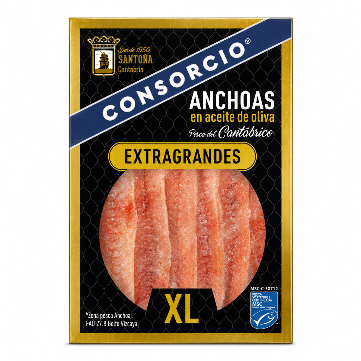 K Filets d'Anchois XL * 12 Barq. 50g Ho CONSORCIO