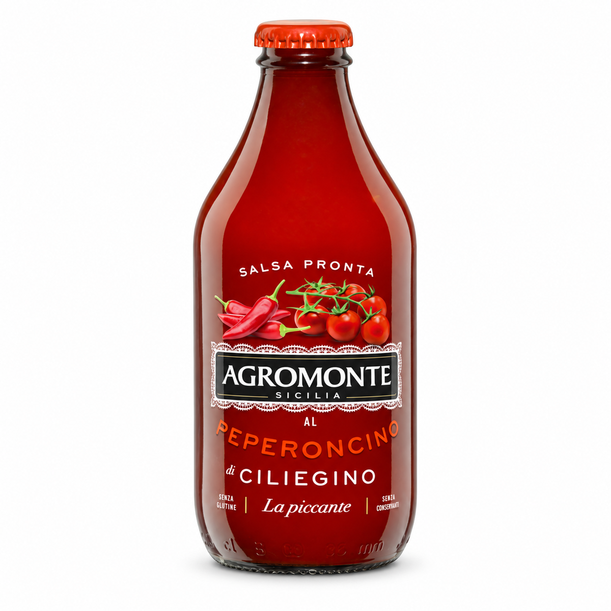 K Salsa Pronta di Ciliegino Peperoncino * 12 Bout. 330g AGROMONTE